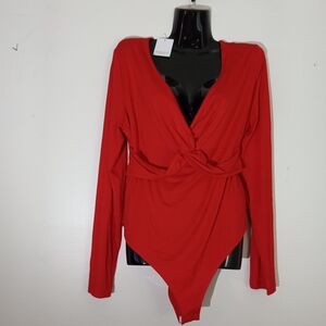Mango Scarlet Twist Front Bodysuit